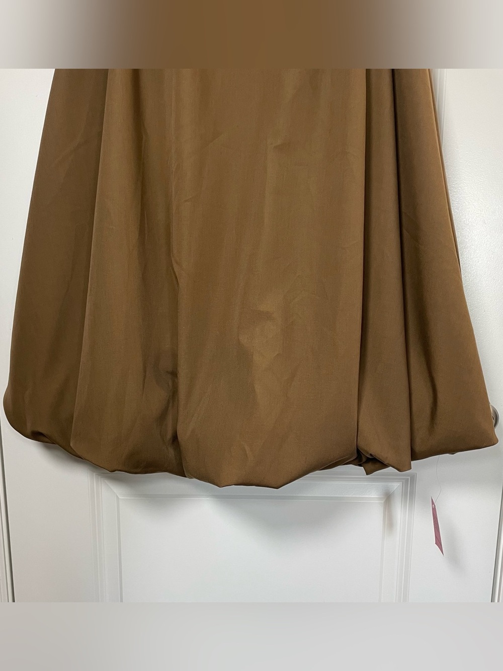PrettyLittleThing Brown Balloon Midi Skirt High Waist Bubble Hem XS NWT - Picture 8 of 15